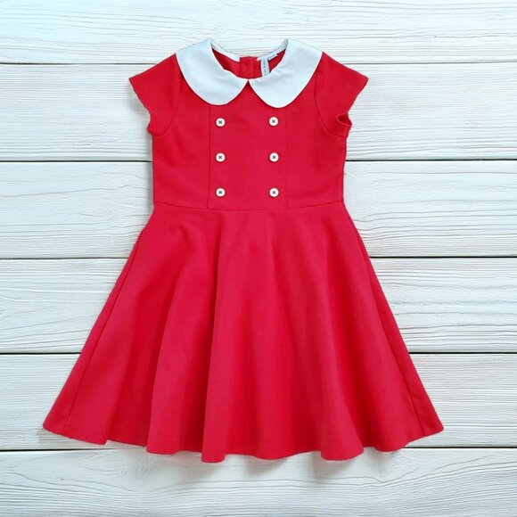 Janie and Jack Red Collared Ponte Dress Size 8 - Picture 1 of 5